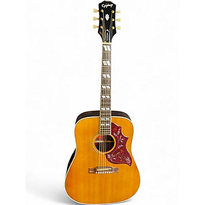 Used Epiphone Hummingbird Inspired by Gibson Aged Antique Natural Acoustic Electric Guitar