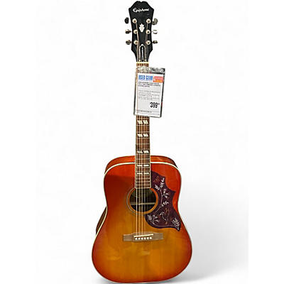 Used Epiphone Hummingbird Pro 2 Tone Sunburst Acoustic Electric Guitar