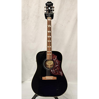 Epiphone Used Epiphone Hummingbird Pro Ebony Acoustic Electric Guitar