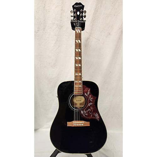 Epiphone Used Epiphone Hummingbird Pro Ebony Acoustic Electric Guitar Ebony