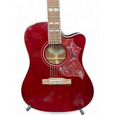Used Epiphone Hummingbird Red Acoustic Guitar