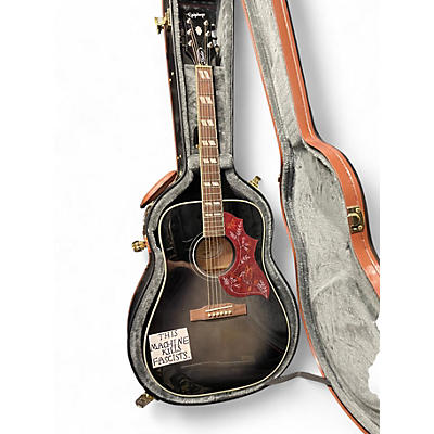 Used Epiphone Hummingbird Studio Black and Silver Acoustic Electric Guitar