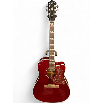 Used Epiphone Hummingbird Wine Red Acoustic Guitar