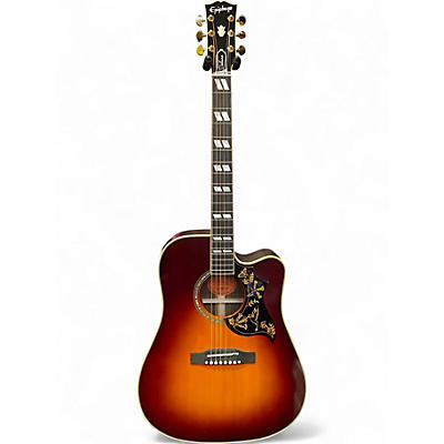 Used Epiphone IGC Hummingbird Deluxe  Autumn burst Acoustic Guitar