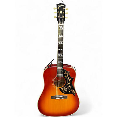 Used Epiphone  INPIRED BY GIBSON 1960 REMAKE HUMMINGBIRD FADED CHERRY Acoustic Electric Guitar