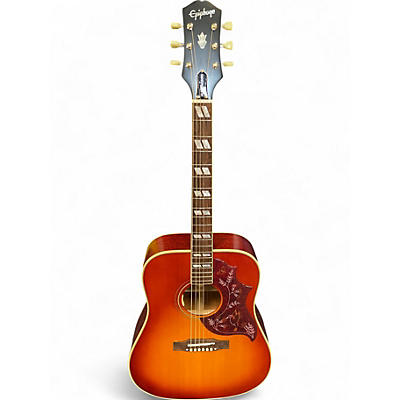 Used Epiphone INSPIRED BY GIBSON HUMMINGBIRD Cherry Sunburst Acoustic Electric Guitar