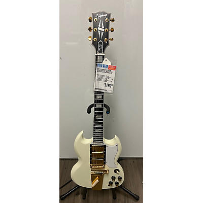 Epiphone Used Epiphone Inspired By Gibson Custom 1963 Les Paul SG With Maestro Vibrola Classic White Solid Body Electric Guitar