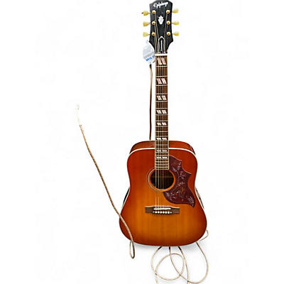 Used Epiphone Inspired By Gibson Hummingbird Cherry Sunburst Acoustic Electric Guitar