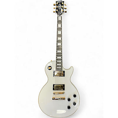Used Epiphone Inspired By Gibson Les Paul Custom White Solid Body Electric Guitar