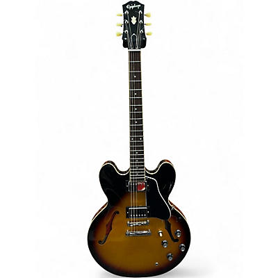 Used Epiphone Inspired by Gibson 335 3 Tone Sunburst Hollow Body Electric Guitar