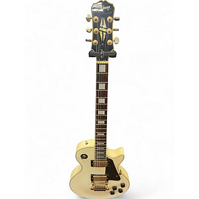 Used Epiphone Inspired by Gibson Custom Les Paul Custom Vintage White Solid Body Electric Guitar