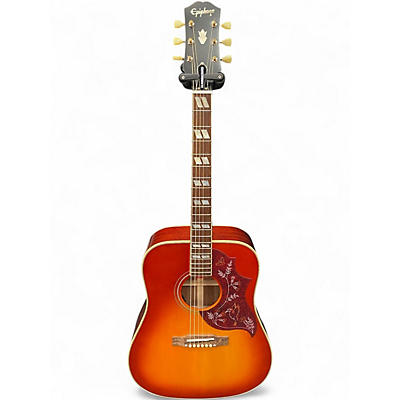 Used Epiphone Inspired by Gibson Hummingbird Aged Cherry Sunburst Acoustic Electric Guitar