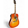 Used Epiphone Inspired by Gibson Hummingbird Aged Cherry Sunburst Acoustic Electric Guitar Aged Cherry Sunburst