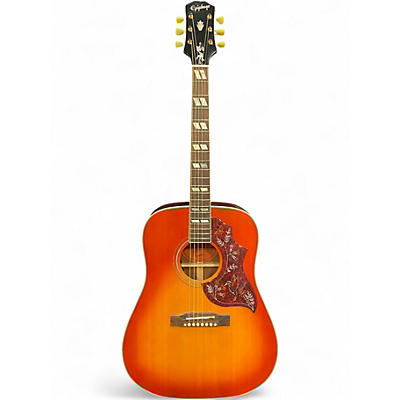 Used Epiphone Inspired by Gibson Hummingbird Aged Cherry Sunburst Acoustic Electric Guitar