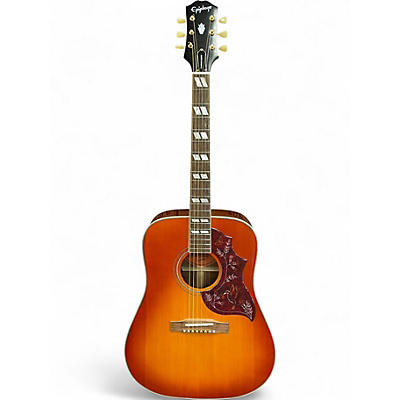 Used Epiphone Inspired by Gibson Hummingbird Aged Cherry Sunburst Acoustic Electric Guitar