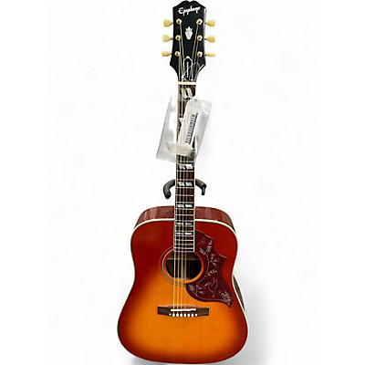 Used Epiphone Inspired by Gibson Hummingbird Cherry Sunburst Acoustic Electric Guitar