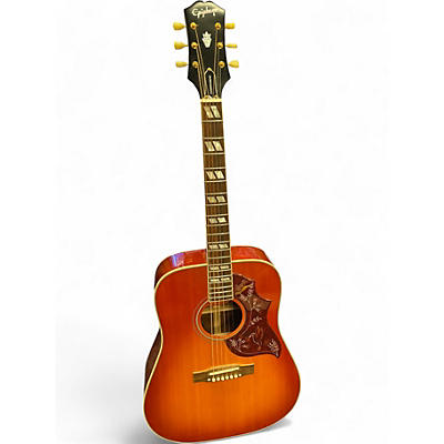 Used Epiphone  Inspired by Gibson Hummingbird Faded Cherry Acoustic Electric Guitar