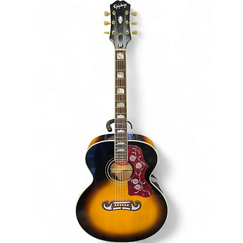 Used Epiphone Inspired by Gibson J200 aged vintage sunburst Acoustic Electric Guitar aged vintage sunburst