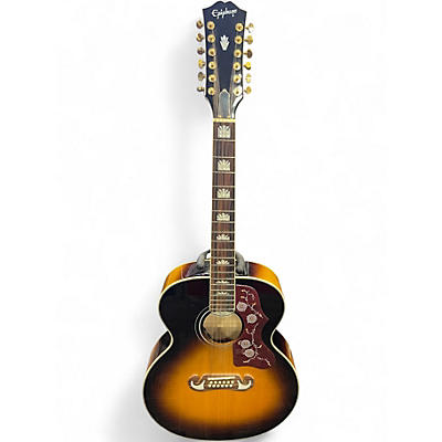 Used Epiphone J-200 EC STUDIO 2 Tone Sunburst 12 String Acoustic Guitar