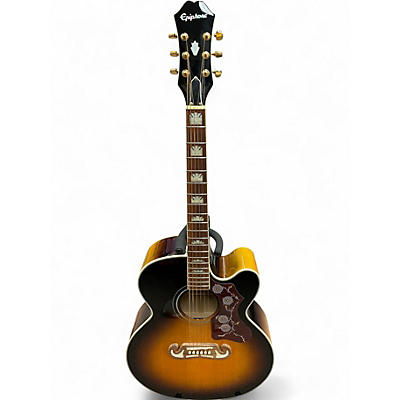 Used Epiphone J-200 EC STUDIO Vintage Sunburst Acoustic Electric Guitar