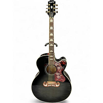 Used Epiphone J-200 EC Studio Transparent Ebony Acoustic Electric Guitar