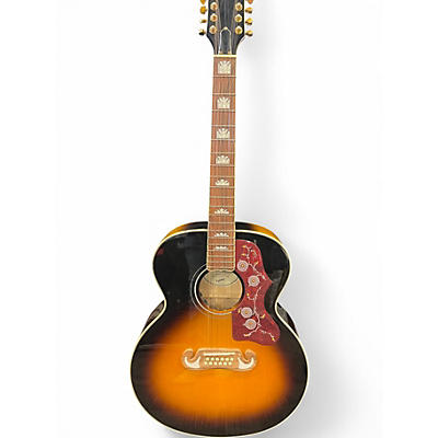 Used Epiphone J-200 Inspired By Gibson Vintage Sunburst 12 String Acoustic Guitar