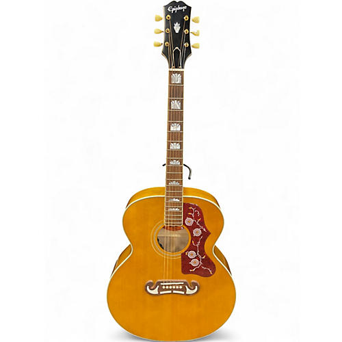 Used Epiphone J-200 Natural Acoustic Electric Guitar Natural