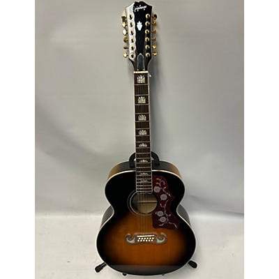 Epiphone Used Epiphone J-200 Sunburst 12 String Acoustic Electric Guitar