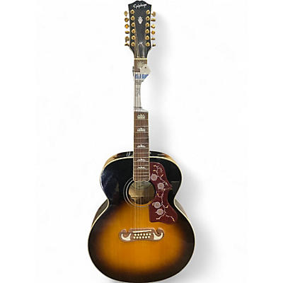 Used Epiphone J-200 Vintage Sunburst 12 String Acoustic Electric Guitar
