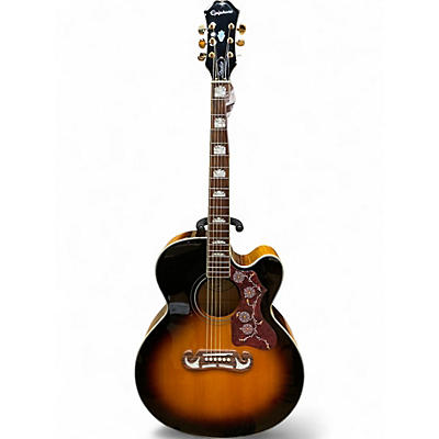Used Epiphone J-200 ec studio Tobacco Burst Acoustic Electric Guitar