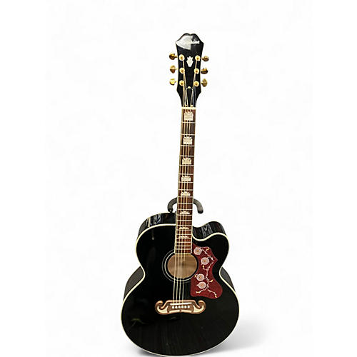 Used Epiphone J-200CE Black Acoustic Electric Guitar Black