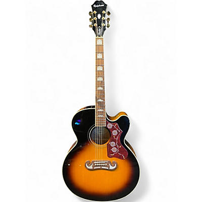Used Epiphone J-200EC Studio 3 Color Sunburst Acoustic Electric Guitar