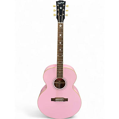 Used Epiphone J180 LS Pink Acoustic Electric Guitar