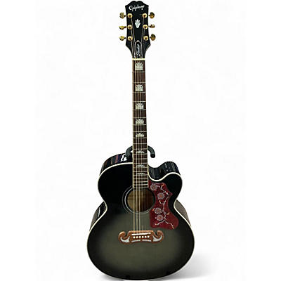 Used Epiphone J200EC Black and Silver Acoustic Guitar
