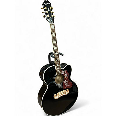 Used Epiphone J200EC STUDIO Black Acoustic Electric Guitar