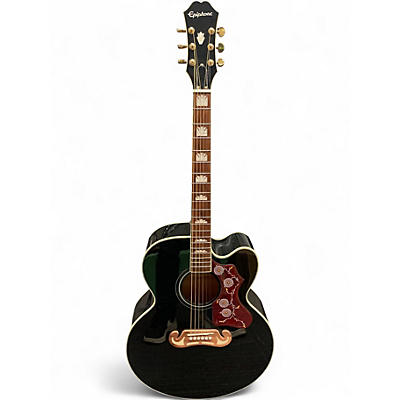 Used Epiphone J200EC Studio Black Acoustic Electric Guitar