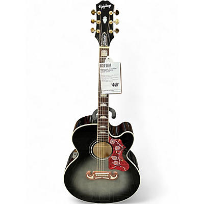 Used Epiphone J200EC Trans Ebony Burst Acoustic Electric Guitar