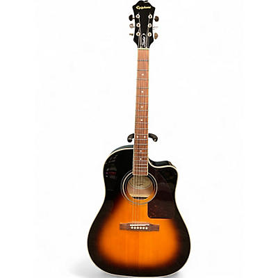 Used Epiphone J54EC 3 Tone Sunburst Acoustic Electric Guitar