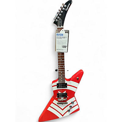 Used Epiphone JASON HOOK M4 RED AND WHITE Solid Body Electric Guitar