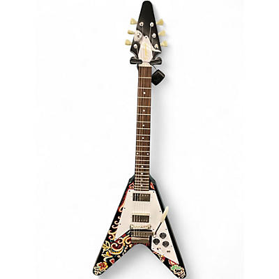 Used Epiphone JIMI HENDRIX "LOVE DROPS" FLYING V Custom Graphic Solid Body Electric Guitar