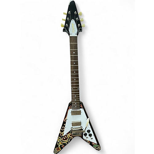 Used Epiphone JIMI HENDRIX LOVE DROPS FLYING V EBONY Solid Body Electric Guitar EBONY