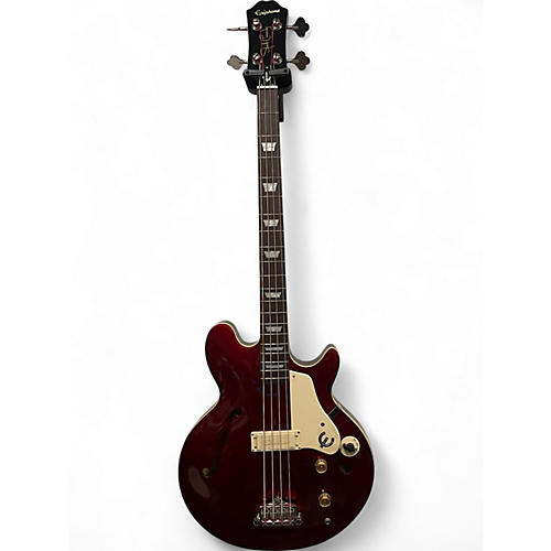 Used Epiphone Jack Casady Signature sparkling burgundy Electric Bass Guitar sparkling burgundy