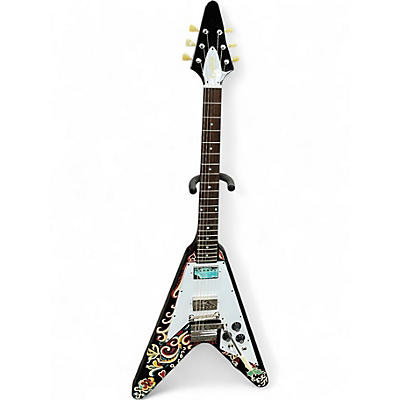Used Epiphone Jimi Hendrix Love Drops Flying V Ebony Solid Body Electric Guitar