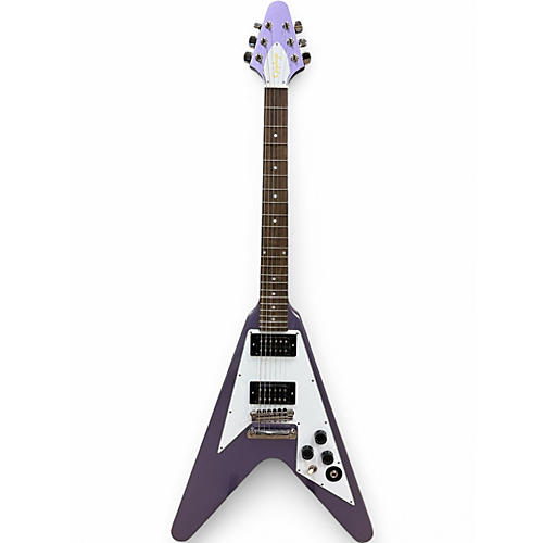 Used Epiphone KIRK HAMMET 79 FLYING V Purple Solid Body Electric Guitar Purple