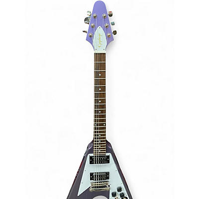 Used Epiphone KIRK HAMMET '79 FLYING V Purple Solid Body Electric Guitar