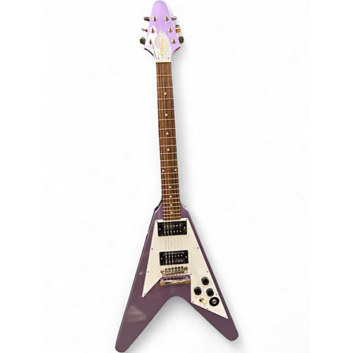 Used Epiphone Kirk Hammett Flying V Purple Solid Body Electric Guitar Purple