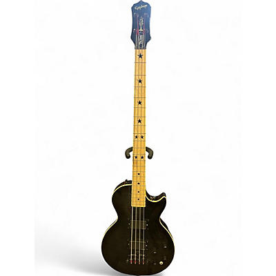Used Epiphone LES PAUL BASS "THE VINNIE" Trans Black Electric Bass Guitar