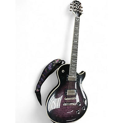 Used Epiphone LES PAUL CUSTOM BATS IN FLIGHT DARK PURPLE BURST Solid Body Electric Guitar