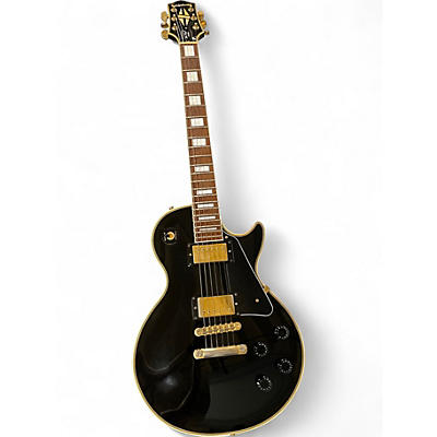 Used Epiphone LES PAUL CUSTOM ELITIST Black and Gold Solid Body Electric Guitar