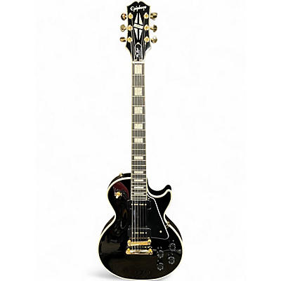 Used Epiphone LES PAUL CUSTOM P-90 Black and Gold Solid Body Electric Guitar